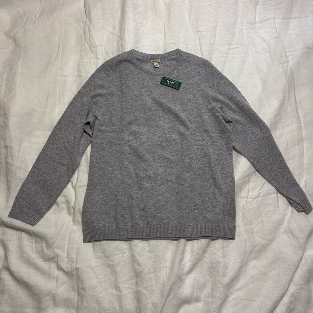 L.L. Bean Light Gray Heather 100% Cashmere Sweater - Women’s Size 1X
